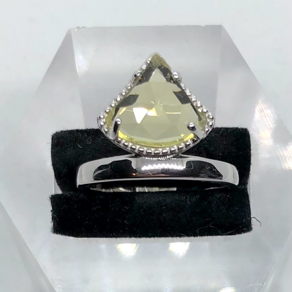 Gold Quartz 925 Ring